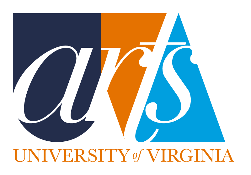 A blue an orange UVA Arts logo.